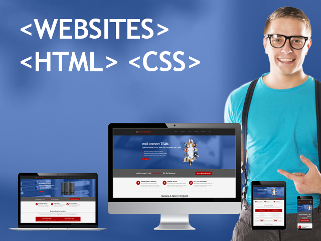 CSS HTML responsive Websdesignbeispiel wird gezeigt